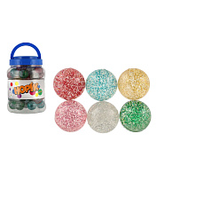 Teddies Míček/hopík se třpytkami 3,2cm 6 barev