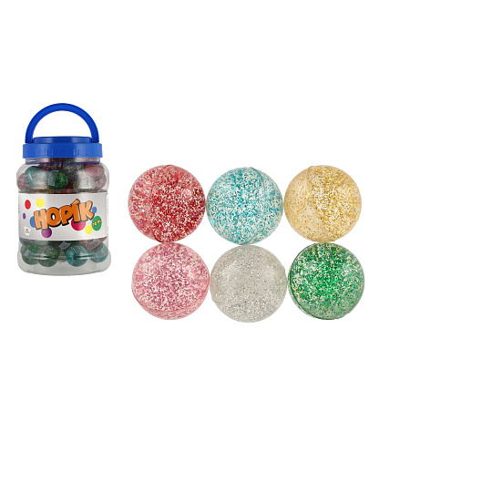 Teddies Míček/hopík se třpytkami 3,2cm 6 barev