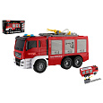 Teddies Auto hasičské plast 25cm na setrvačník na baterie se světlem se zvukem v krabici 31x19cm