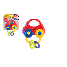 Chrastítko auto plast 10x11cm na baterie se zvukem, světlem na kartě 3m+ Chrastítko auto plast 10x11cm na baterie se zvukem, světlem na kartě 3m+