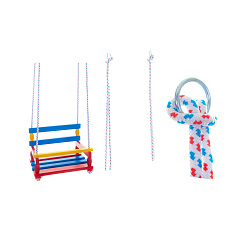 Houpačka dřevo barevná 38x30cm nosnost 80kg v sáčku