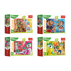 Trefl Minipuzzle 54 dílků Veselý svět Trefliků/Treflíci 4 druhy v krabičce 9x6,5x4cm