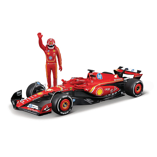 Bburago - RACE F1 s figurkou jezdce, Ferrari SF-24 (2024), #16 Charles Leclerc, 1:24
