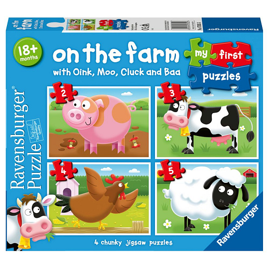 Ravensburger Moje první puzzle Na farmě 2/3/4/5 dílků Ravensburger Moje první puzzle Na farmě 2/3/4/5 dílků