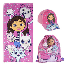 Cerdá SOUPRAVA GABBY´S DOLLHOUSE ručník, kšiltovka a sáček