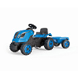 Smoby Šlapací  trakor Farmer XL modrý s vozíkem