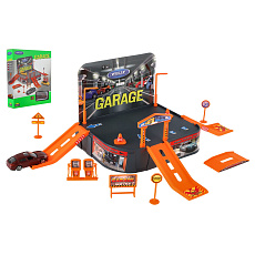 Garáž Welly + auto Welly Porsche kov/plast v krabici 21x25x5,5cm Garáž Welly + auto Welly Porsche kov/plast v krabici 21x25x5,5cm