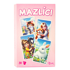 Rappa Karty Černý Petr zvířecí mazlíci růžový