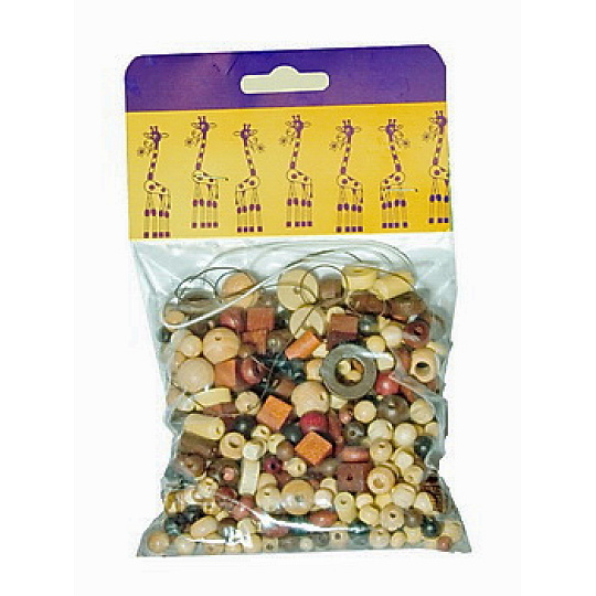 Detoa Mix dřevěných perlí 100g hnědo-přírodní Detoa Mix dřevěných perlí 100g hnědo-přírodní