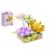 Stavebnice mini KOCO Květinové aranžmá sukulentů plast 295 dílků v krabičce 11x15x6cm