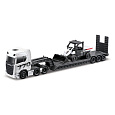 Maisto - Mini pracovní stroje, Sada velkého tahače, Scania 770S with Toolcat 5600 + Bucket