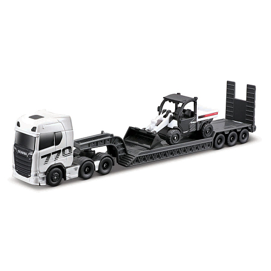 Maisto - Mini pracovní stroje, Sada velkého tahače, Scania 770S with Toolcat 5600 + Bucket