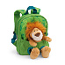 NICI Batůžek 21x26cm s plyšákem Lev 25cm, zelený