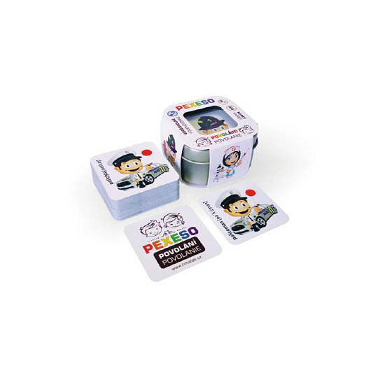 teddies Pexeso povolání voděodolné 64 karet v plechové krabičce 6x6x4cm Hmaťák teddies Pexeso povolání voděodolné 64 karet v plechové krabičce 6x6x4cm Hmaťák
