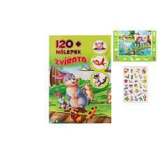 Pracovní sešit se samolepkami Zvířata + 120 nálepek CZ verze 21x30cm Pracovní sešit se samolepkami Zvířata + 120 nálepek CZ verze 21x30cm