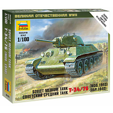 Zvezda Wargames (WWII) tank 6101 - Soviet Medium Tank T-34/76 (1:100)