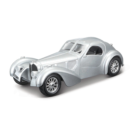 Bburago - Auta HOBBY, Bugatti Atlantic, stříbrná, 1:24