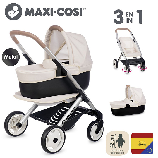 Smoby Kombinovaný kočárek Maxi Cosi pro panenky béžový Smoby Kombinovaný kočárek Maxi Cosi pro panenky béžový