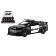 Teddies Auto Kinsmart 2024 Ford Mustang Dark Horse Policie 1:38 kov/plast 13cm na zpětné natažení