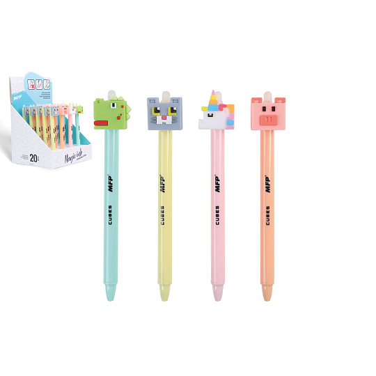 Kuličkové pero gumovací 0,5 plast modré 4 druhy Kuličkové pero gumovací 0,5 plast modré 4 druhy