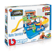 Bburago - STREET FIRE, Garáž s autoservisem + autíčko, 1:43