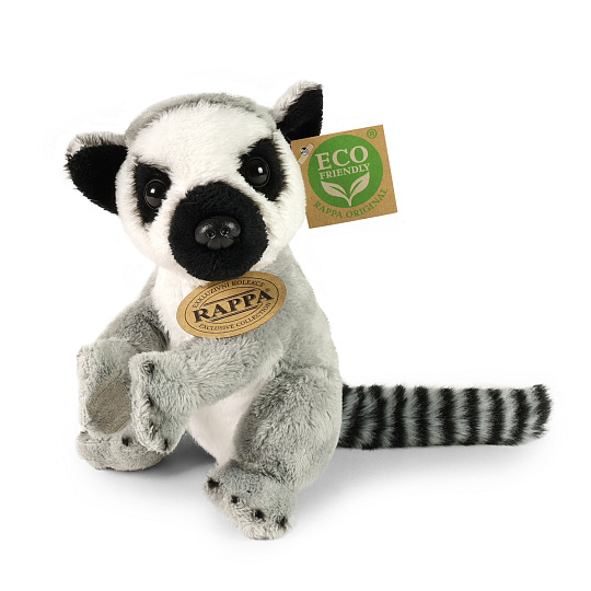 Rappa Plyšový lemur sedící 15 cm ECO-FRIENDLY Rappa Plyšový lemur sedící 15 cm ECO-FRIENDLY