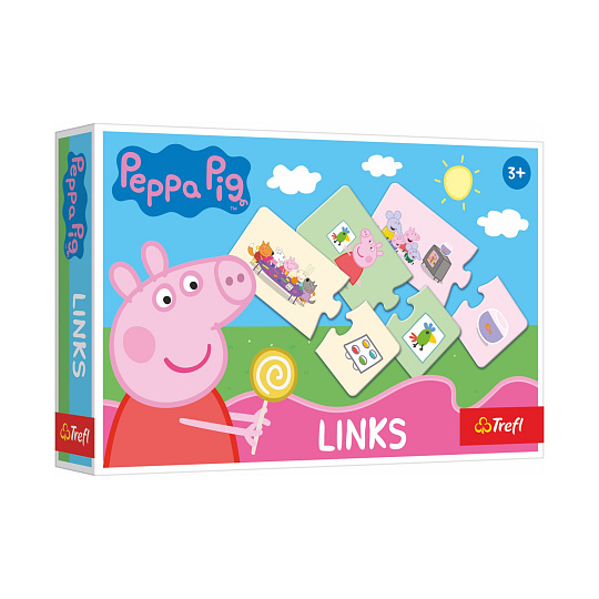 Trefl Hra Links skládanka Prasátko Peppa/Peppa Pig 14 párů vzdělávací hra v krabici 21x14x4cm