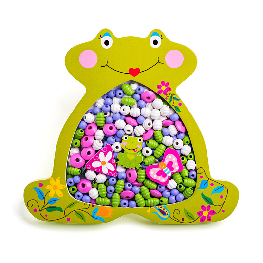 Woody dřevěné navlékací korálky - Žabka