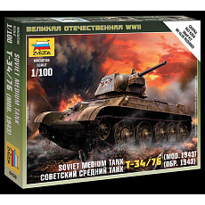 Zvezda Wargames (WWII) tank 6159 - Soviet Medium Tank T-34-76 mod.1943 (1:100)