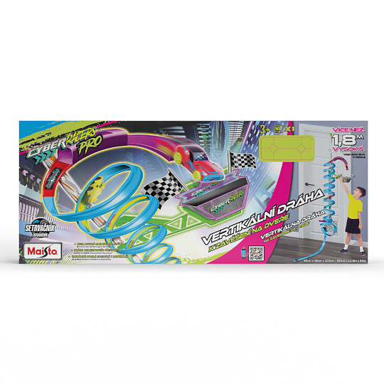 Maisto - Cyber Racers, Play set - Vertikálna dráha na dvere s autíčkom, výška cca 2m Maisto - Cyber Racers, Play set - Vertikálna dráha na dvere s autíčkom, výška cca 2m
