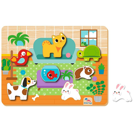 Rappa 2Kids Toys Vkládací puzzle Mazlíčci