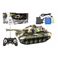 Teddies Tank RC plast 27cm 27MHz na baterie+dobíjecí pack se zvukem v krabici 37x17x19cm Teddies Tank RC plast 27cm 27MHz na baterie+dobíjecí pack se zvukem v krabici 37x17x19cm