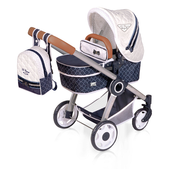 Rappa DeCuevas 80537 Skládací kočárek pro panenky 3 v 1 s batůžkem TOP Collection 2020 - 70 cm