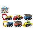 Teddies Auta mini plast 5cm stavební stroje 6ks v blistru