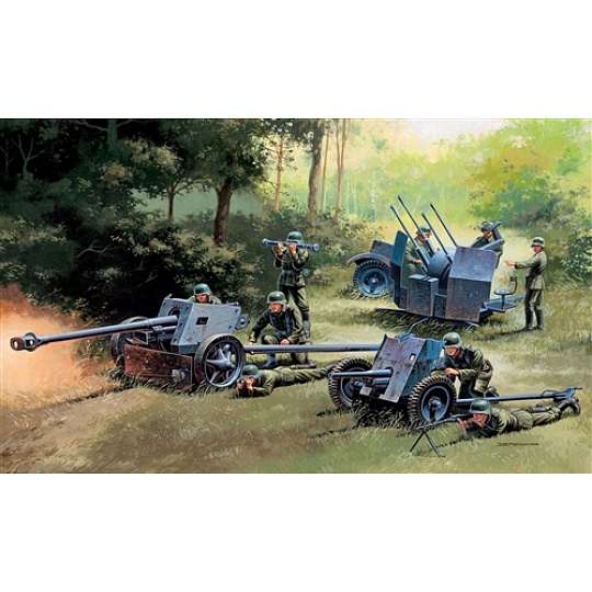 Italeri Model Kit military 7026 - GERMAN GUNS SET: PAK35-PAK40-FLAK38 (1:72)