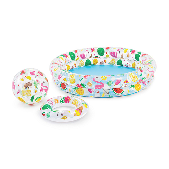 Intex Sada dětský bazén 122x25cm+kruh+míč v sáčku 2+