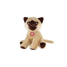 Teddies Kočka sedící plyš se zvukem 15cm v sáčku 0+