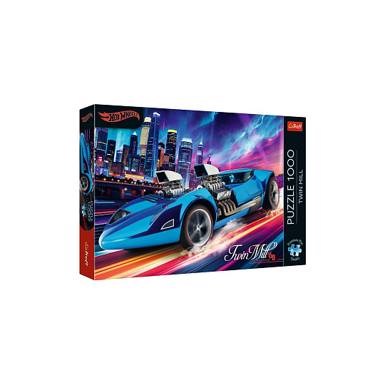 Puzzle Premium Plus: Hot Wheels: Dvojitý mlýn 1000 dílků 68,3x48cm v krabici 40x27x6cm