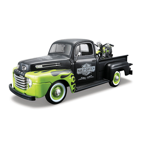Maisto - Harley-Davidson Custom, 1948 Ford F-1 Pickup + 1948 FL Panhead, 1:24 Maisto - Harley-Davidson Custom, 1948 Ford F-1 Pickup + 1948 FL Panhead, 1:24