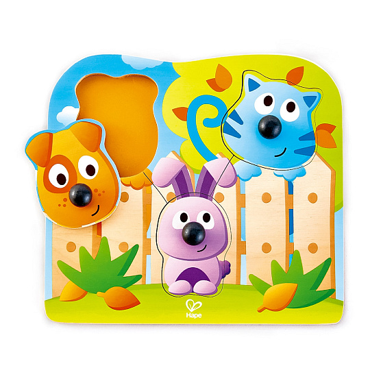 Hape Puzzle s úchytkami - Domácí zvířátka