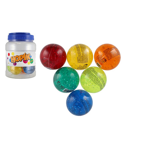 Teddies Míček/hopík se třpytkami 6cm 6 barev