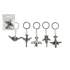 Teddies Přívěsek na klíče letadlo kov 5-6cm 5 druhů