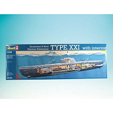 Revell Plastic ModelKit ponorka 05078 - Deutsches U-Boot Typ XXI mit Interieur (1:144)