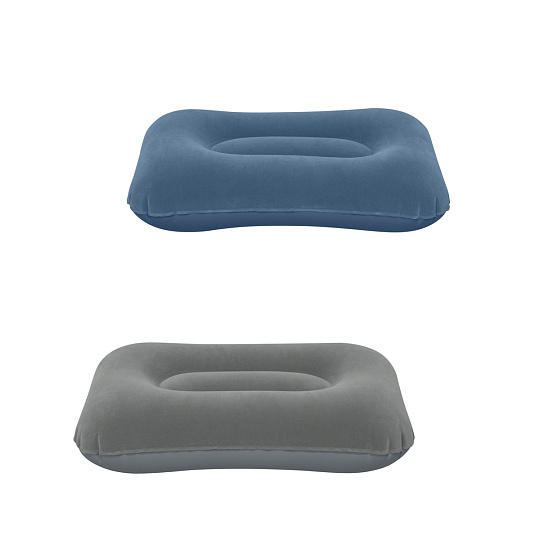 Bestway Semišový nafukovací polštář - mix 2 barvy (modrá, šedá), 42x26x10cm