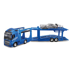 Bburago - STREET FIRE, Kamion s návěsem Multicar Carrier Volvo FH16 + Porsche 911 GT2 RS, 1:43