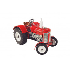 Kovap Traktor Zetor 50 Super červený na klíček kov 15cm 1:25
