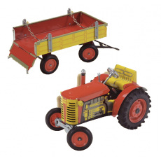 Kovap Traktor 0395 s valníkem červený / zelený - kovový model