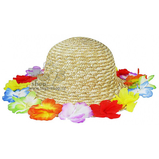 Karnevalový klobouk slamák hawai dámský