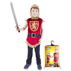 Rappa Dětský kostým rytíř s erbem červený (S)