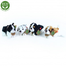 Rappa Plyšoví psi ležící se zvukem 4 druhy 15 cm ECO-FRIENDLY